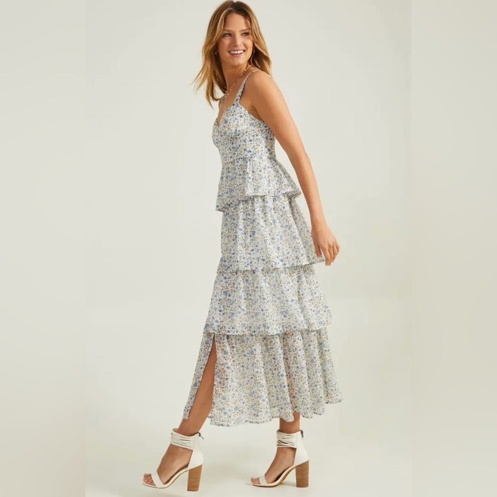 NWT Altar’d State Size Medium, Large Floral Midi Dress Summer zipper